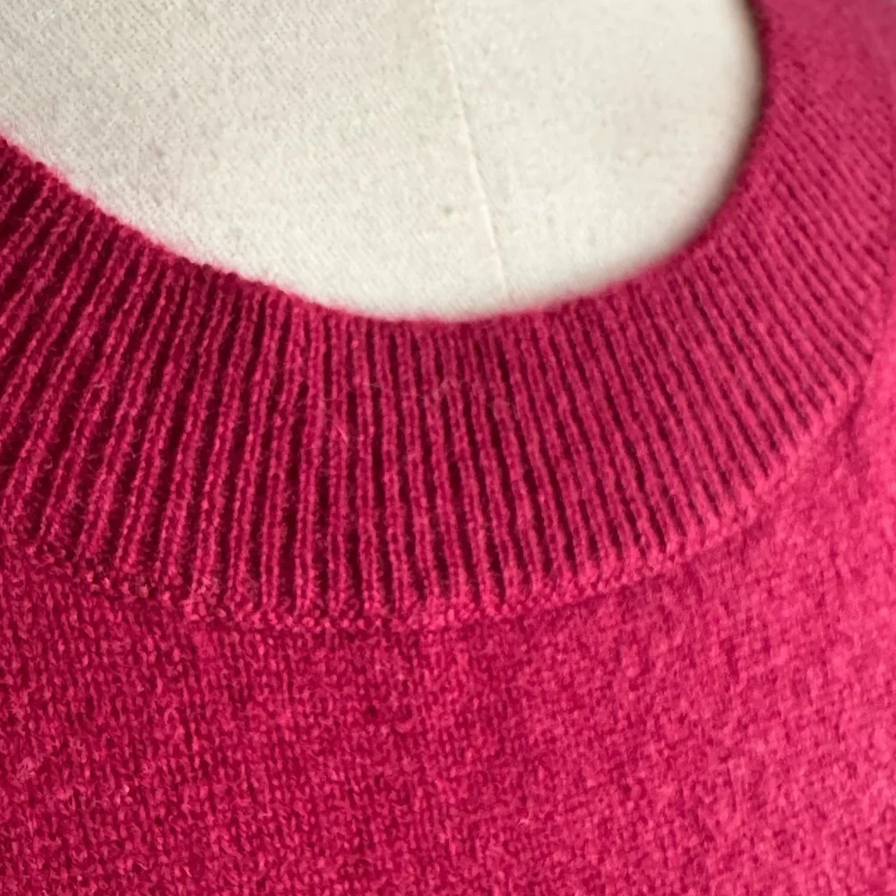J. CREW Cashmere Sweater Burgundy Wine l3/4 Sleeves Sz S Luxury Soft Fall Winter